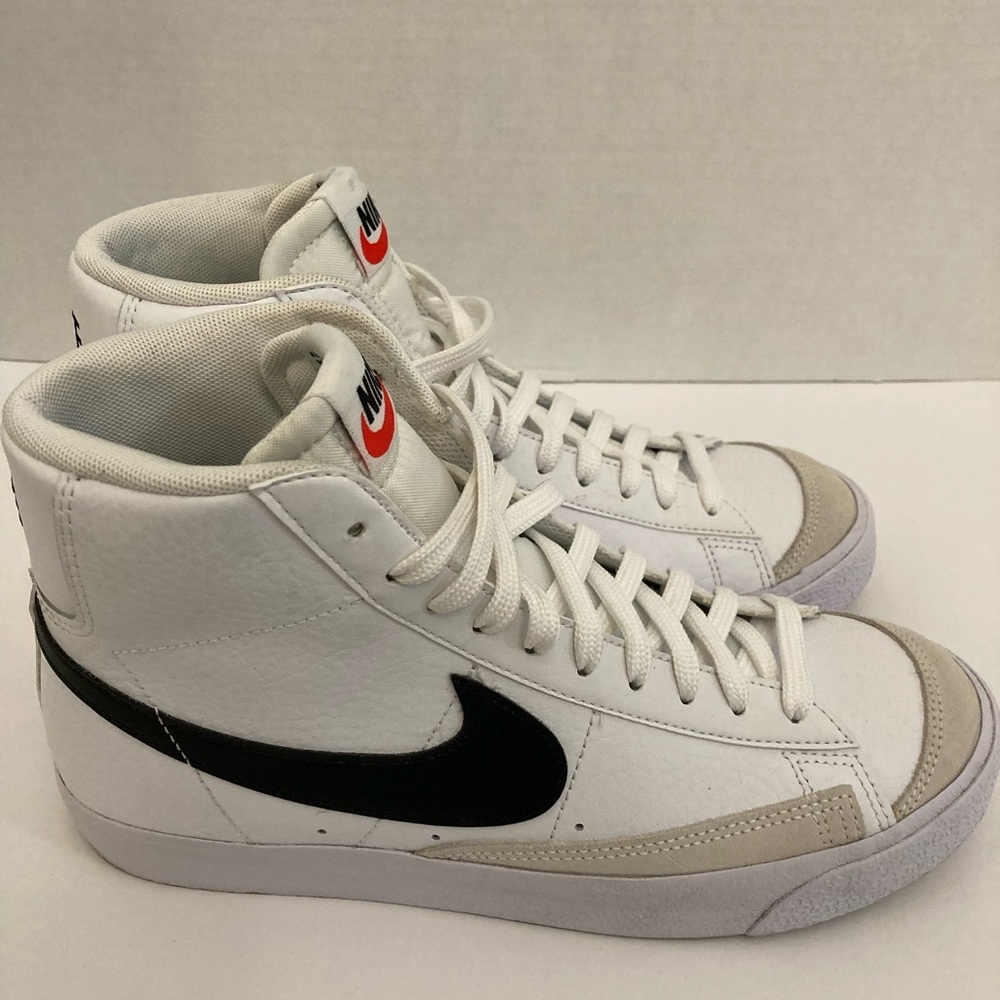Nike Kids White and Black High-Top Sneakers